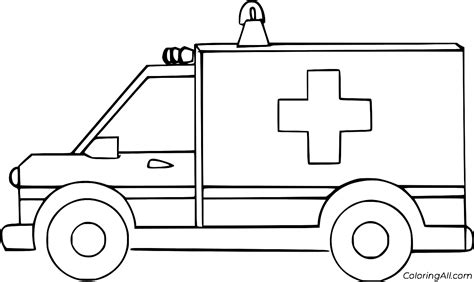 Simple Ambulance Car Coloring Page Coloringall