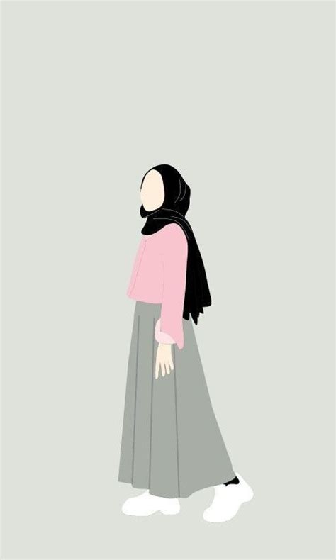 Gambar Cewek Hijab Kartun Aesthetic Terbaru Gratis Ilustrasi