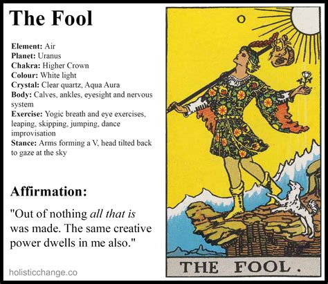 Holistic Correspondences For The Fool Tarot Learning Tarot Card