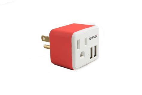 PowX-2 Wall Outlet with 2 USB Ports by RapidX Red