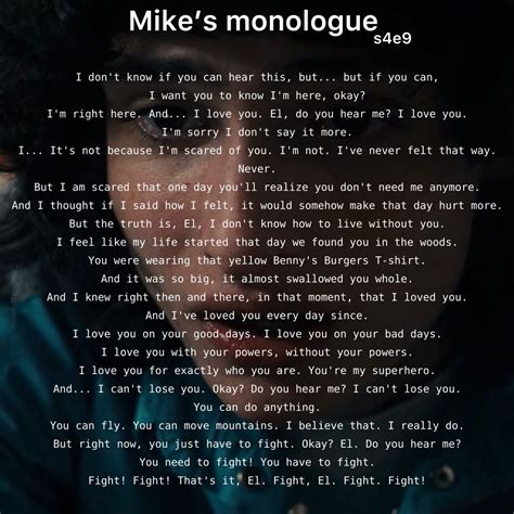 Le Monologue De Mike Saison 4 Mikes Monologue In Season 4 Mike Wheeler
