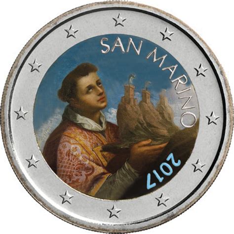 San Marino 2 Euro 2017 Normal Coloured Colored 2 Euro Coins