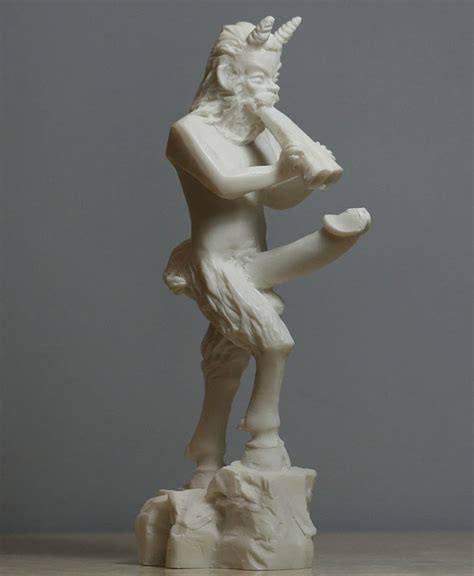 Pan Statue Grecque De Dieu De La Nature Faune Phallus Pénis Albâtre