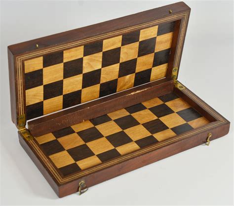 Ref1670 English Mahogany Folding Chess Board Box Antique Chess Shop