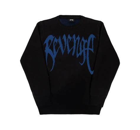Revenge Blackblue Arch Logo Knit Sweater Grailed