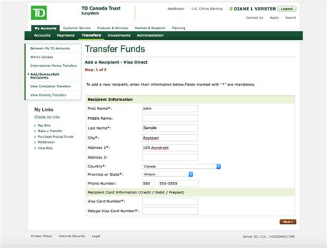 Send money to overseas account. Visa Direct: Send Money Online | TD Canada Trust