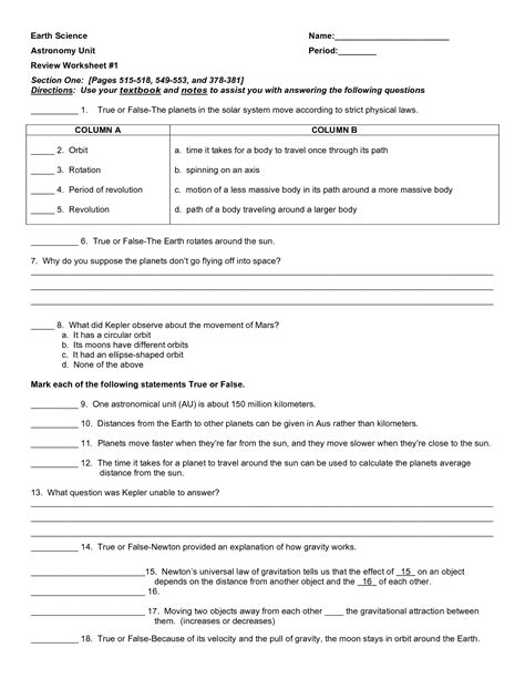 19 Middle School Earth Science Worksheets