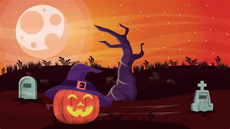 Happy Halloween Animated Scene With Pumpkin Stock Footage Sbv