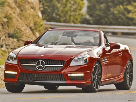 How fast do you want to get where you're going and how good do you want to look once you get there? Mercedes-Benz SLK 55 AMG US-spec (R172) 2012 wallpapers ...