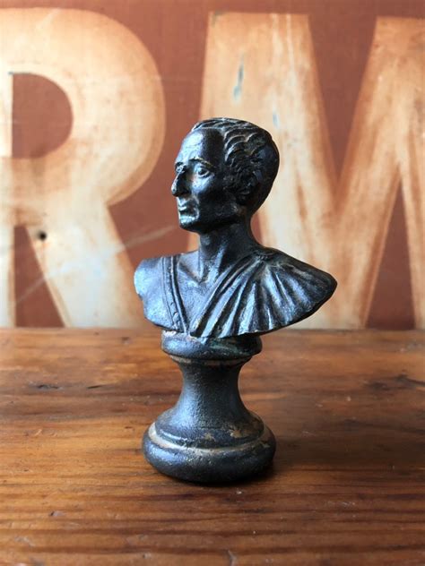 Vintage Julius Caesar Brass Bust Mini Bust Miniature