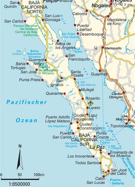 carte baja california baja california mexique cartes plans et itinéraires hot maps