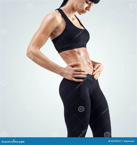 Fitness Sporty Woman Showing Her Well Trained Body Stock Image Image Of Figure Diet 52578167