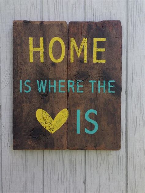 Large Home Is Where The Heart Is Sign By Keywheatkreations