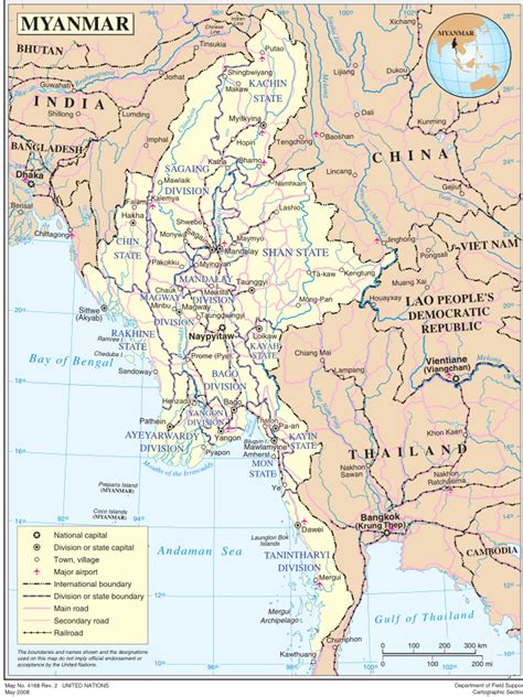 Entdecken sie mit uns myanmar. Landkarte Burma (Poltitische Karte) : Weltkarte.com ...