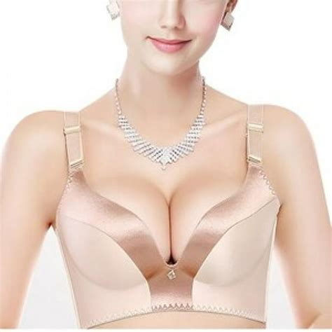 Big Clear Seamless Comfy Bra Push Up Plunge Enhancer Side Support Bra Smooth Satin Wire Anti