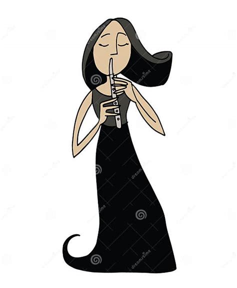 Cartoon Flutist Musician Playing A Flute Stock Vector Illustration