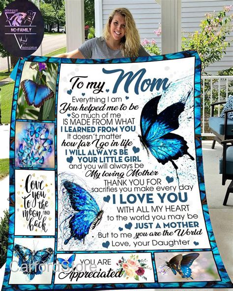 Personalize To My Mom Blanket Love Your Daughter Blanket Etsy