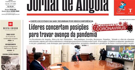 Capa Jornal De Angola De 2020 05 09