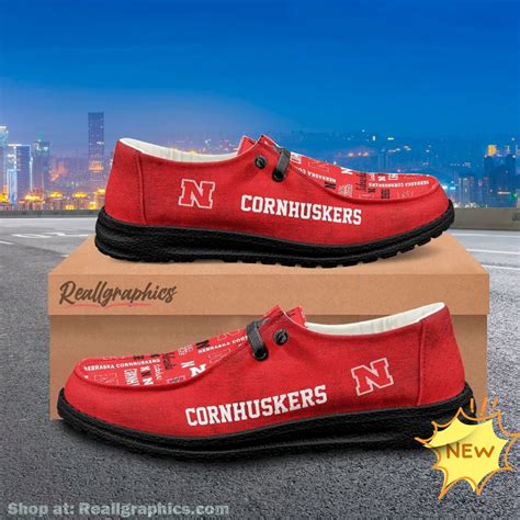 nebraska cornhuskers team logo print hey dude shoes design reallgraphics