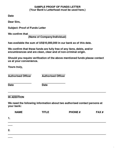 Aug 16, 2020 · it should be written in formal business style, as it will be used as a legal document providing proof of payments. Sample Proof Of Funds Letter - 7 Proof of Funds Letters to Download for Free | Sample Templates ...