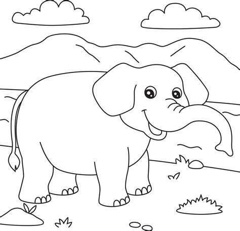 Elefanten Zum Ausmalen F R Kinder Vektor Kunst Bei Vecteezy
