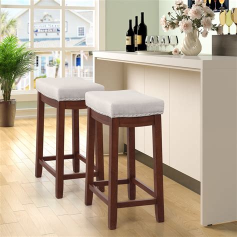 24 Bar Stools With Upholstered Seat Counter Height Bar Stools Set Of