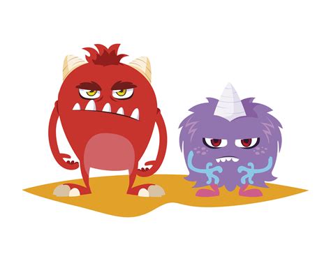 Funny Monsters Couple Comic Characters Colorful 653684 Download Free