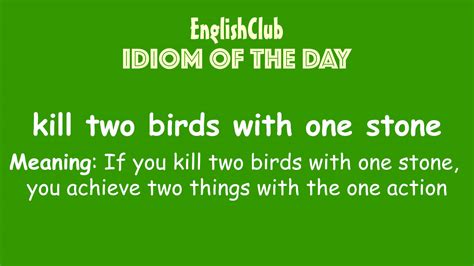 It is just a way that work can get done faster and probably you can. kill two birds with one stone | Vocabulary | EnglishClub