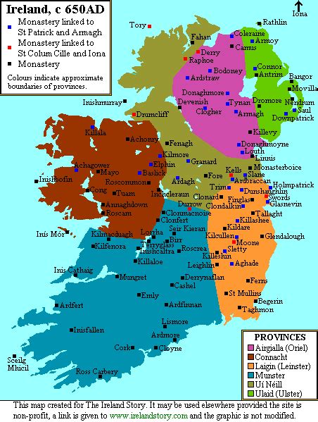 Map Of Ireland C 650 Ad Created For The Ireland Story Cf