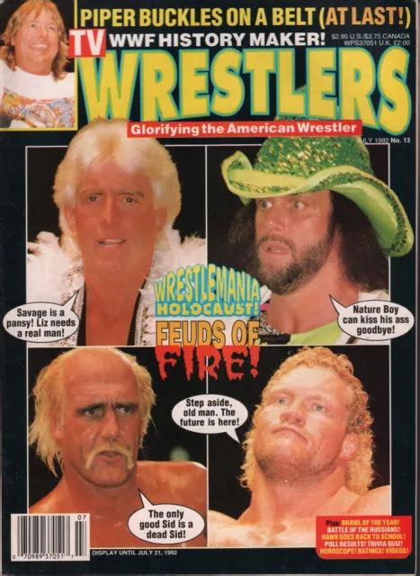 TV WRESTLERS NO 13 July 1992 Ric Flair Randy Savage Hulk Hogan EX