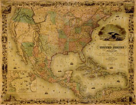Map Of The United States 1849 Photograph By Andrew Fare