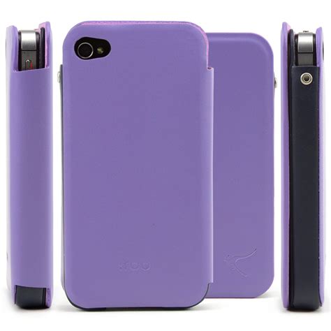 Apple Iphone 44s Case Purpleblack Faux Leather Slide In Case W