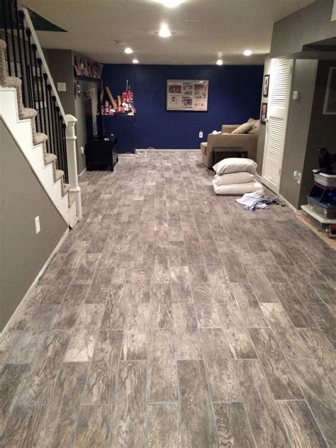 Basement Flooring Renovation Eclectically Grey From Carpet To Wood