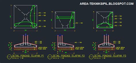 Gambar Kerja Detail Pondasi Telapak Dan Kolom File Dwg Kaula Ngora Vrogue