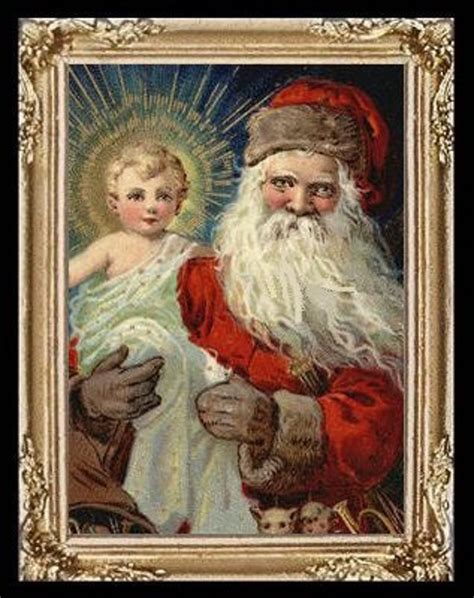 Vintage Christmas Santa Claus And Baby Jesus Miniature Dollhouse Etsy