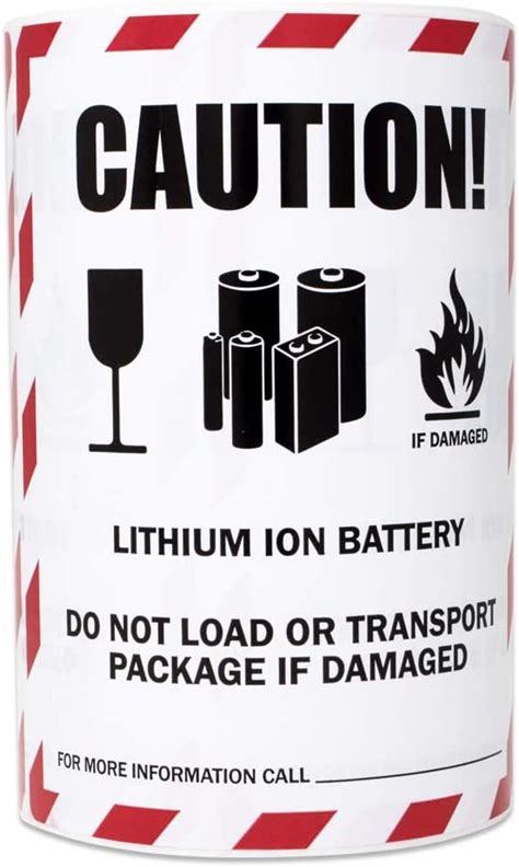 300 Labels Caution Lithium Ion Battery Stickers For
