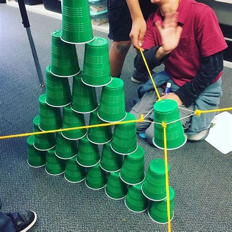Team Building Stem Challenge Make A Cup Tower Using A Rubber Band And