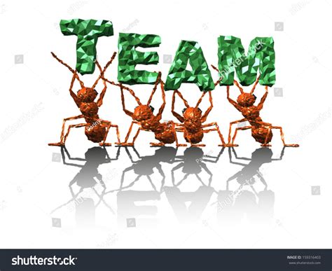 Ants Team Work Word Stock Vector 159316403 Shutterstock