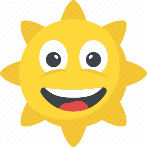 Emoji Happy Smiley Smiling Sun Sun Face Emoji Icon