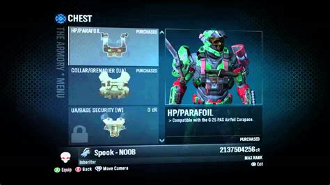 Halo Reach Inheritor Highest Rank And All Armor Mod In Hd Youtube