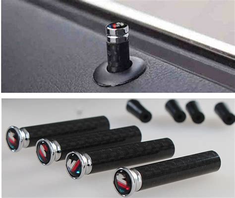 M Type Car Interior Carbon Fiber Door Lock Pull Pins Pin Knob Knobs X4