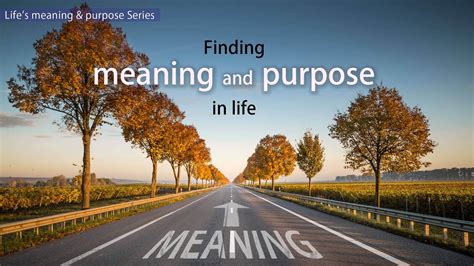 Finding Meaning And Purpose In Life Youtube