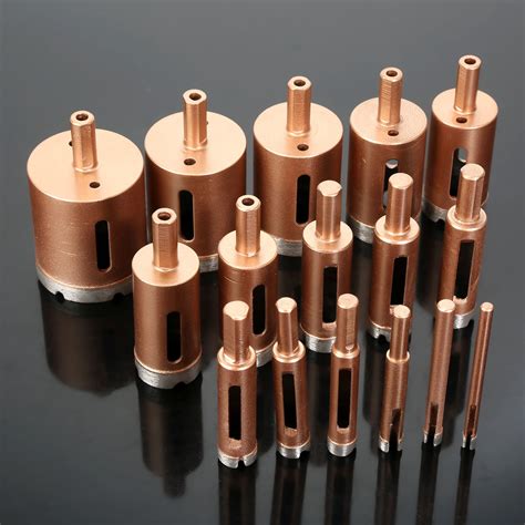 6 22mm Diamond Coated Core Metal Hole Saw Drill Bits For Tiles Marble