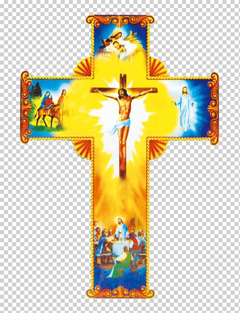 Ilustración De La Cruz Amarilla Crucifixión De La Cruz Cristiana De