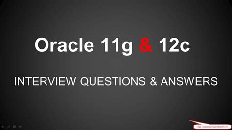 Go to the link provided below and download the zip file. Oracle 11g & 12c Interview Questions and Answers for Both ...