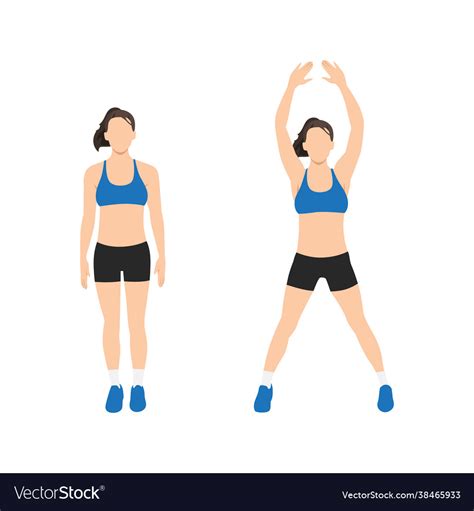 Woman Doing Jumping Jacks Exercise Royalty Free Vector Image