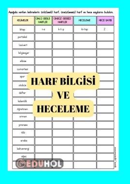 Harf Bilgisi Etkinlik Eduhol Etkinlik Ndir Oyun Oyna Test Z