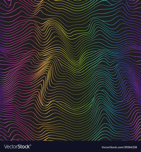 Neon Wave Geometric Seamless Pattern Royalty Free Vector