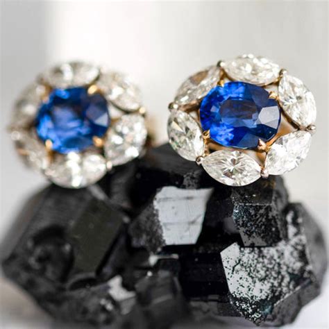 Blue Sapphire And Diamond Earrings Ivy New York