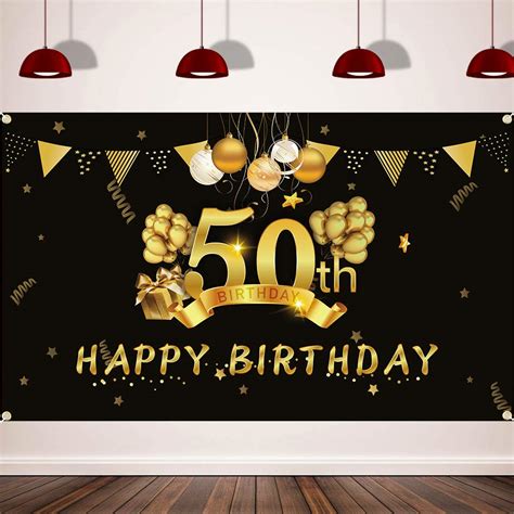 Buy Happy 50th Birthday Background Banner Extra Large 36 Ft X 6 Ft